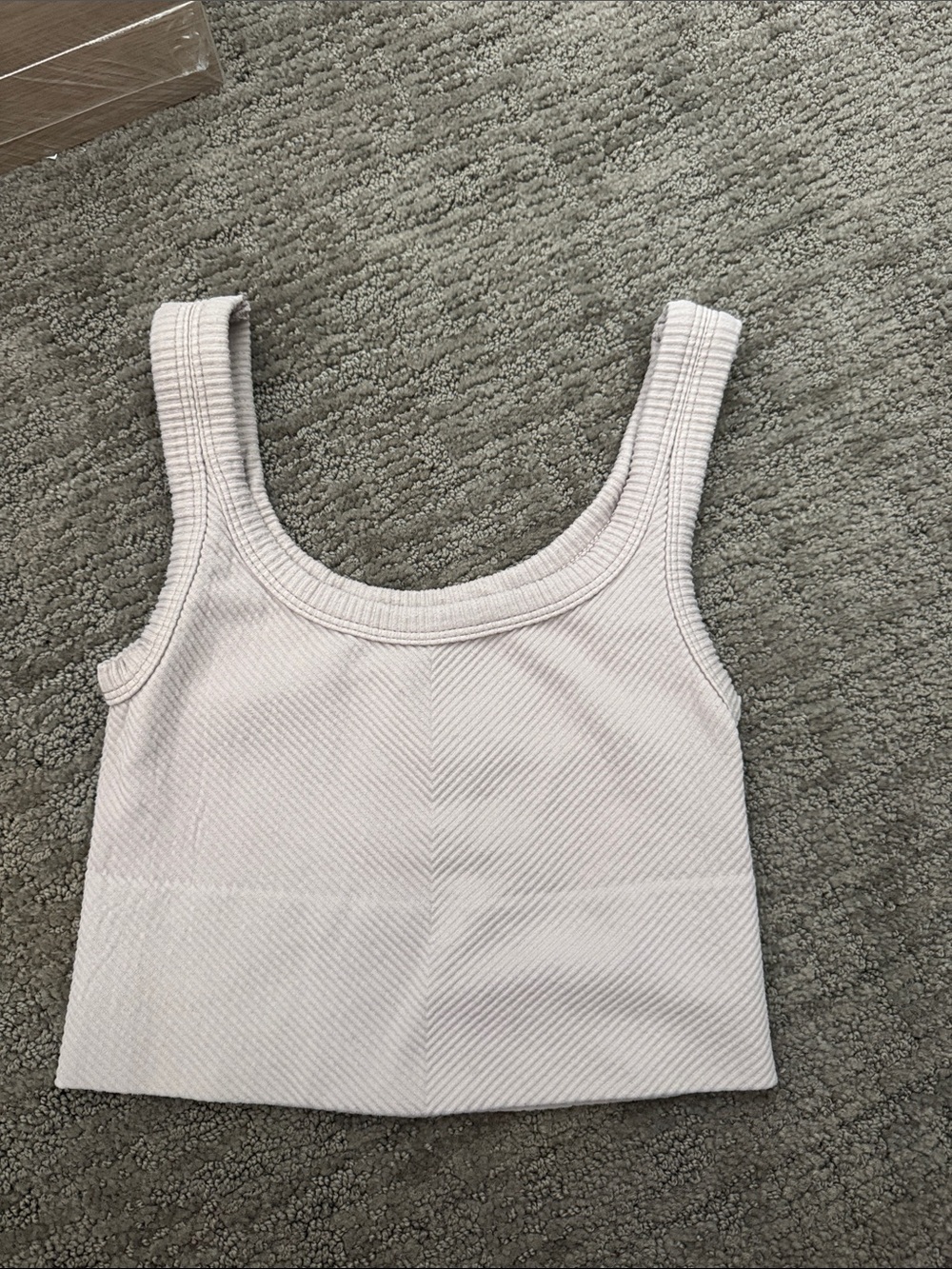 Women's Cream Ribbed Tank Crop Top